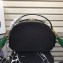 Prada Round Odette Saffiano Leather Bag 1BH123 Black/Green 2019