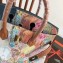Hermes Birkin 35 Bag in Print Leather Brown/Blue