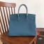 Hermes Birkin 35 Bag in Print Leather Blue