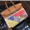 Hermes Birkin 35 Bag in Print Leather Brown/Canvas