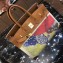Hermes Birkin 35 Bag in Print Leather Brown/Canvas