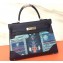 Hermes Kelly 32 Bag in Print Leather Black/Suede