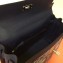 Hermes Kelly 32 Bag in Print Leather Black/Suede