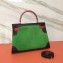 Hermes Kelly 32 Bag in Print Leather Black/Red/Suede Green