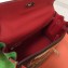Hermes Kelly 32 Bag in Print Leather Black/Red/Suede Green