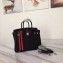 Hermes red Striped Birkin 25 Bag in original togo Leather black