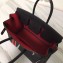 Hermes red Striped Birkin 25 Bag in original togo Leather black