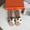Hermes Heel 5cm Oasis Slipper Sandals in Togo Leather Creamy