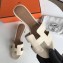 Hermes Heel 5cm Oasis Slipper Sandals in Togo Leather Creamy