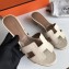 Hermes Heel 5cm Oasis Slipper Sandals in Togo Leather Creamy
