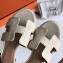Hermes Heel 5cm Oasis Slipper Sandals in Togo Leather Creamy