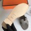 Hermes Oran Flat Slipper Sandals in Togo Leather Light Gray