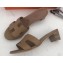 Hermes Heel 5cm Oasis Slipper Sandals in Togo Leather Brown