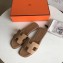 Hermes Oran Flat Slipper Sandals in Togo Leather Camel