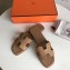 Hermes Oran Flat Slipper Sandals in Togo Leather Camel