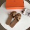 Hermes Oran Flat Slipper Sandals in Togo Leather Camel
