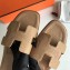 Hermes Oran Flat Slipper Sandals in Togo Leather Camel