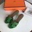 Hermes Heel 5cm Oasis Slipper Sandals in Togo Leather Bamboo Green