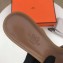 Hermes Heel 5cm Oasis Slipper Sandals in Togo Leather Brown