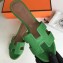 Hermes Heel 5cm Oasis Slipper Sandals in Togo Leather Bamboo Green