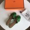 Hermes Heel 5cm Oasis Slipper Sandals in Togo Leather Bamboo Green