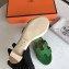 Hermes Heel 5cm Oasis Slipper Sandals in Togo Leather Bamboo Green