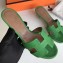 Hermes Heel 5cm Oasis Slipper Sandals in Togo Leather Bamboo Green
