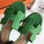 Hermes Heel 5cm Oasis Slipper Sandals in Togo Leather Bamboo Green