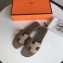 Hermes Oran Flat Slipper Sandals in Togo Leather Light Camel