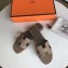 Hermes Oran Flat Slipper Sandals in Togo Leather Light Camel