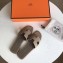 Hermes Oran Flat Slipper Sandals in Togo Leather Light Camel