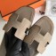 Hermes Oran Flat Slipper Sandals in Togo Leather Light Camel