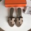 Hermes Heel 5cm Oasis Slipper Sandals in Togo Leather Camel