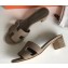 Hermes Heel 5cm Oasis Slipper Sandals in Togo Leather Camel