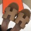 Hermes Heel 5cm Oasis Slipper Sandals in Togo Leather Brown