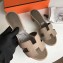 Hermes Heel 5cm Oasis Slipper Sandals in Togo Leather Camel