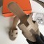 Hermes Heel 5cm Oasis Slipper Sandals in Togo Leather Camel/Brown