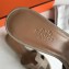 Hermes Heel 5cm Oasis Slipper Sandals in Togo Leather Camel/Brown