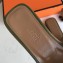 Hermes Oran Flat Slipper Sandals in Togo Leather Olive Green