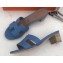 Hermes Heel 5cm Oasis Slipper Sandals in Togo Leather Light Blue