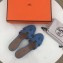 Hermes Heel 5cm Oasis Slipper Sandals in Togo Leather Light Blue