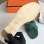 Hermes Oran Flat Slipper Sandals in Togo Leather Green