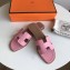 Hermes Oran Flat Slipper Sandals in Togo Leather Pink