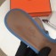Hermes Heel 5cm Oasis Slipper Sandals in Togo Leather Light Blue