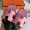 Hermes Oran Flat Slipper Sandals in Togo Leather Pink