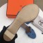 Hermes Heel 5cm Oasis Slipper Sandals in Togo Leather Light Blue