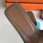Hermes Oran Flat Slipper Sandals in Togo Leather Turquoise