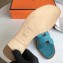 Hermes Oran Flat Slipper Sandals in Togo Leather Turquoise