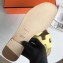 Hermes Oran Flat Slipper Sandals in Togo Leather Light Yellow/Coffee