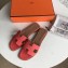 Hermes Oran Flat Slipper Sandals in Togo Leather Rouge Red